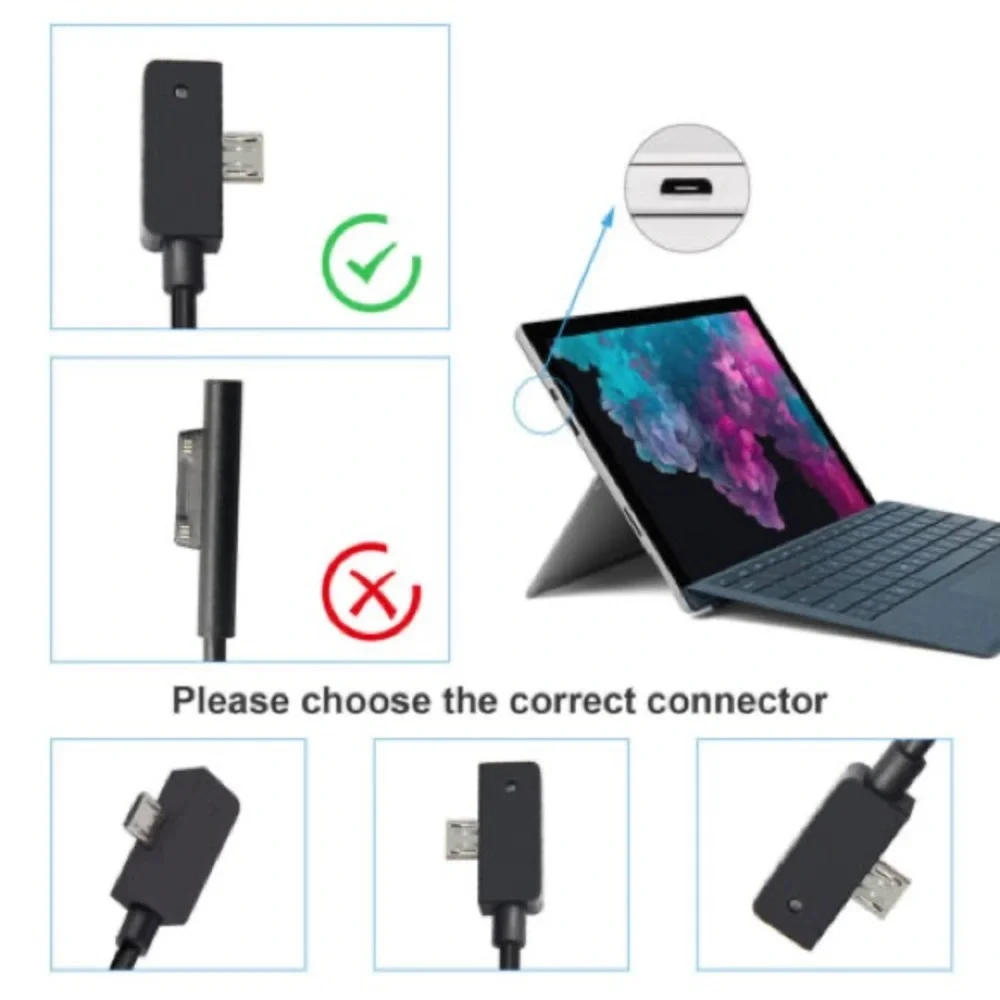 13W AC Adapter Charger For Microsoft Surface 3 Tablet 1623 1624 1645 micro USB